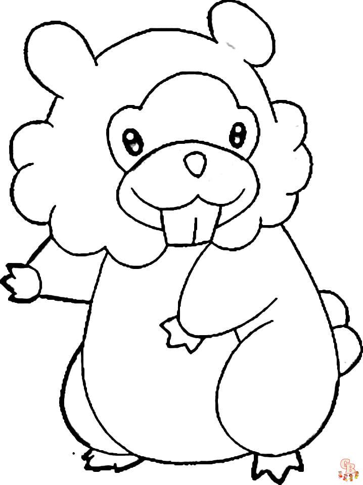 bidoof coloring page png pokemon