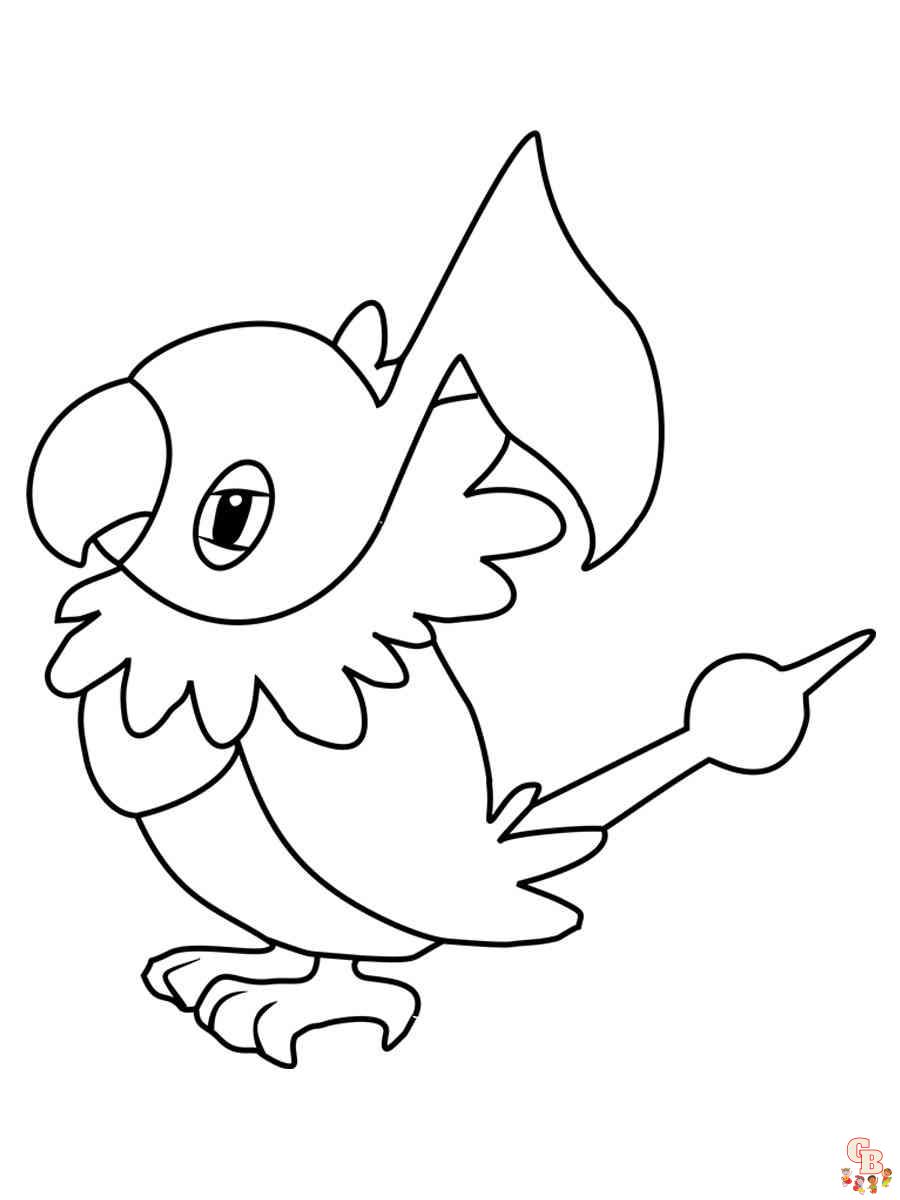 Pokemon Chatot coloring pages