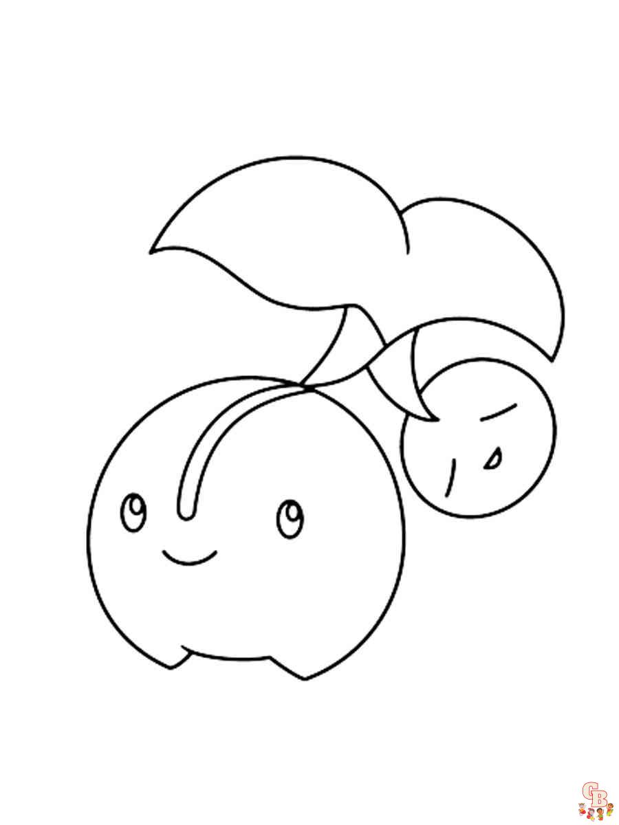 Pokemon Cherubi coloring pages free