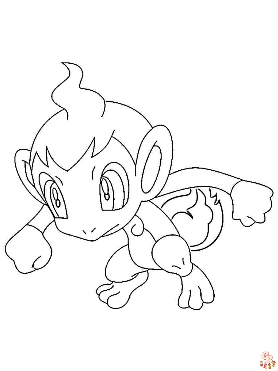 Pokemon Chimchar coloring pages free