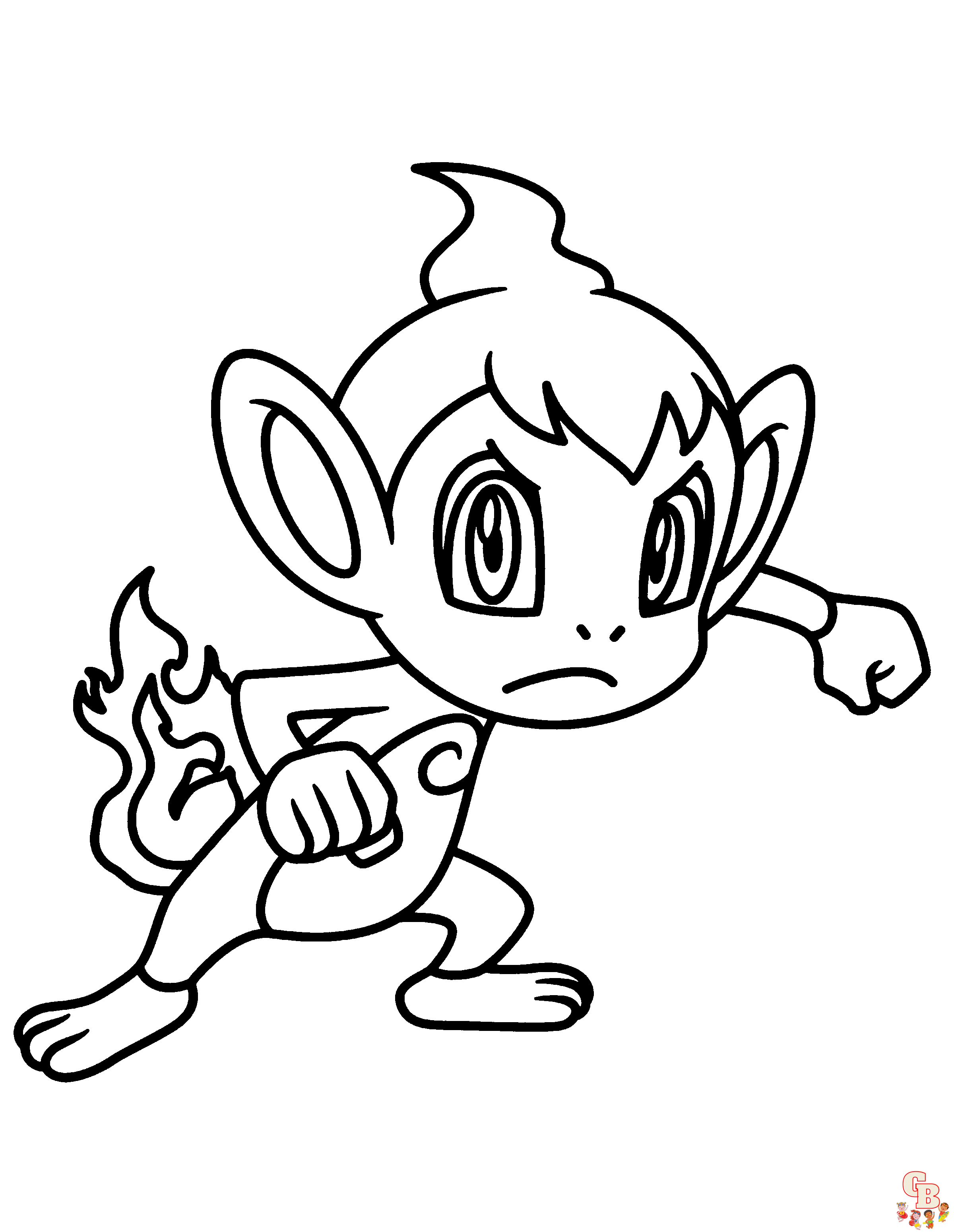 Pokemon Chimchar coloring pages printable