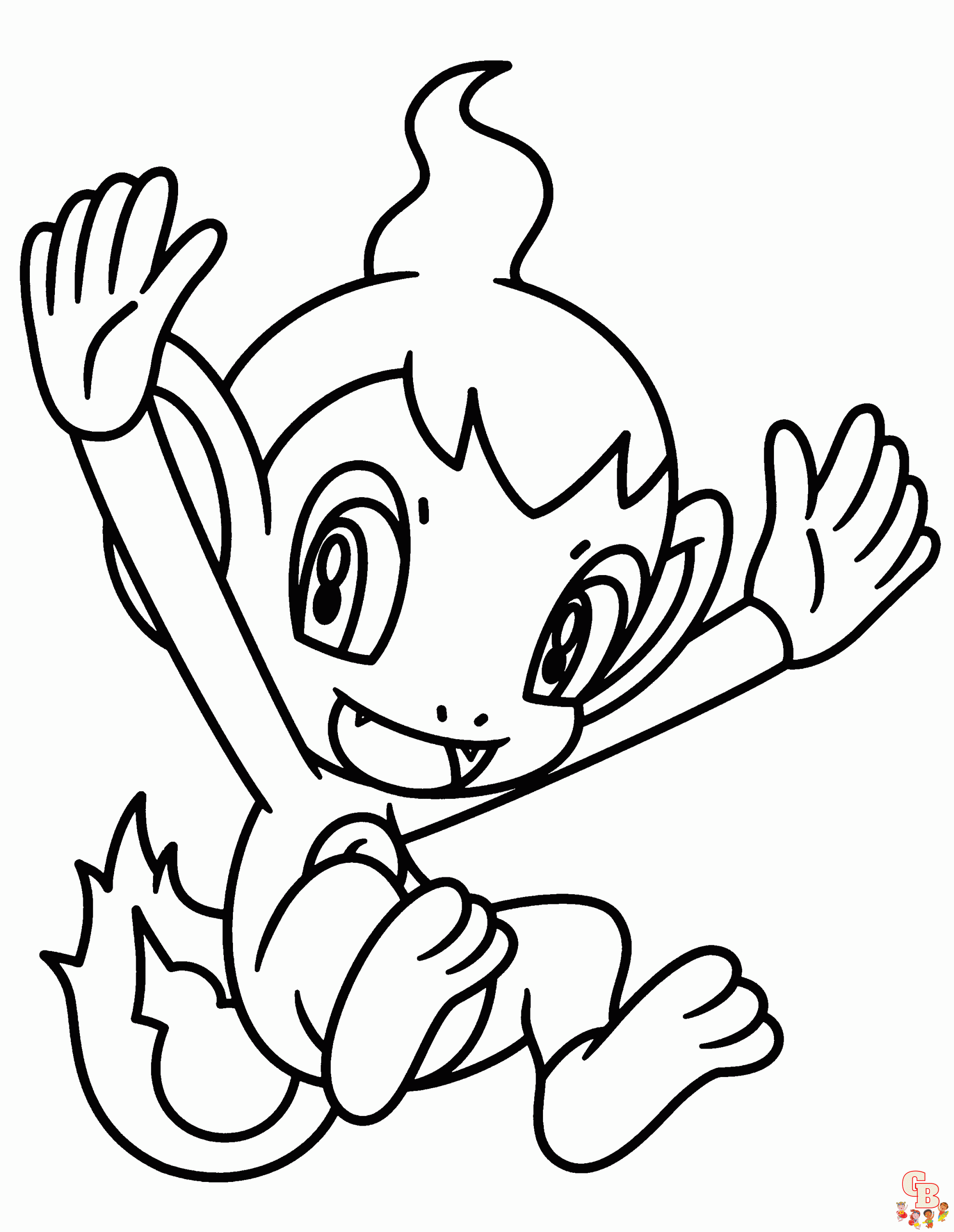 Pokemon Chimchar coloring pages