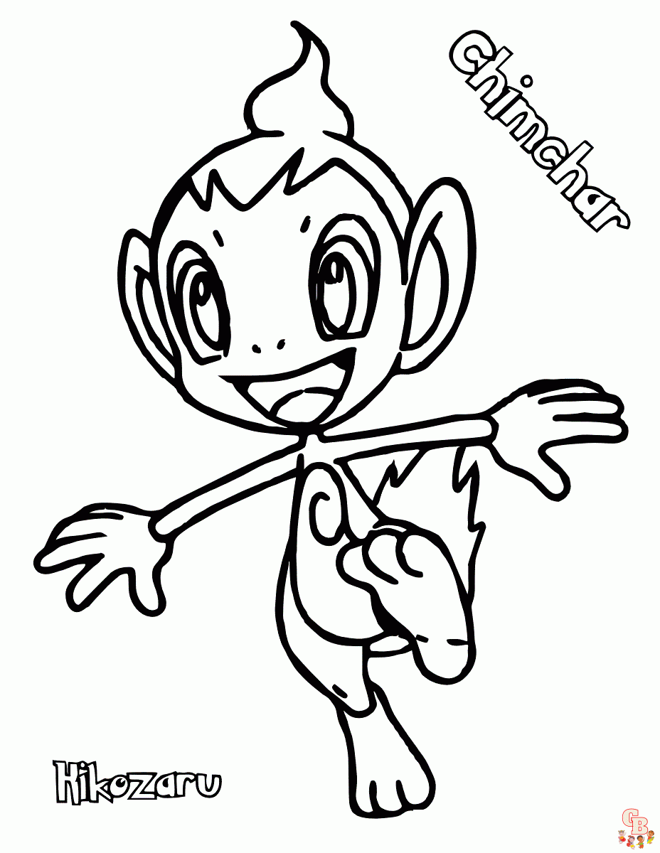 Pokemon Chimchar coloring pages to print 1