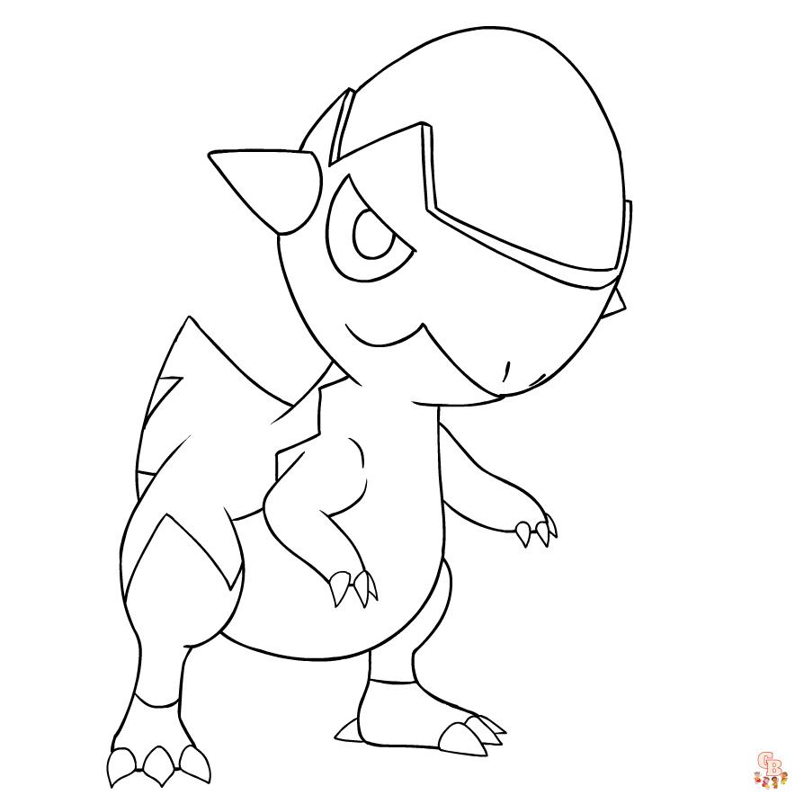 cranidos coloring page png pokemon