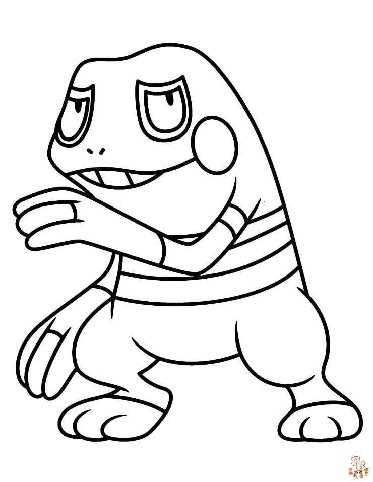 coloring pages of croagunk pokemon