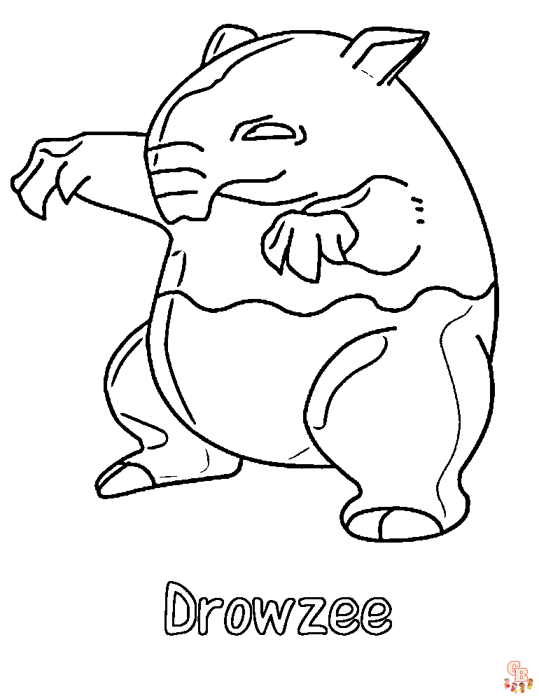 Desenho de Drowzee para colorir  Desenhos para colorir e imprimir gratis