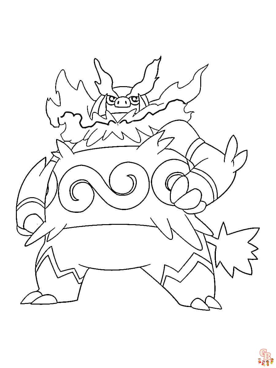 Pokemon Emboar Coloring Page