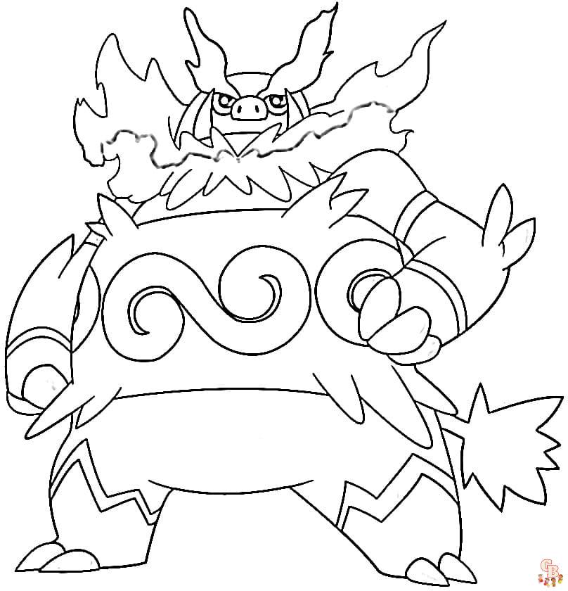 Pokemon Emboar Coloring Page