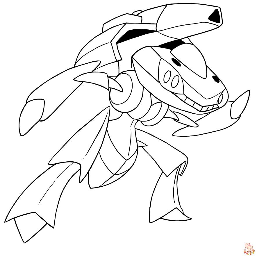 Pokemon Genesect coloring pages free