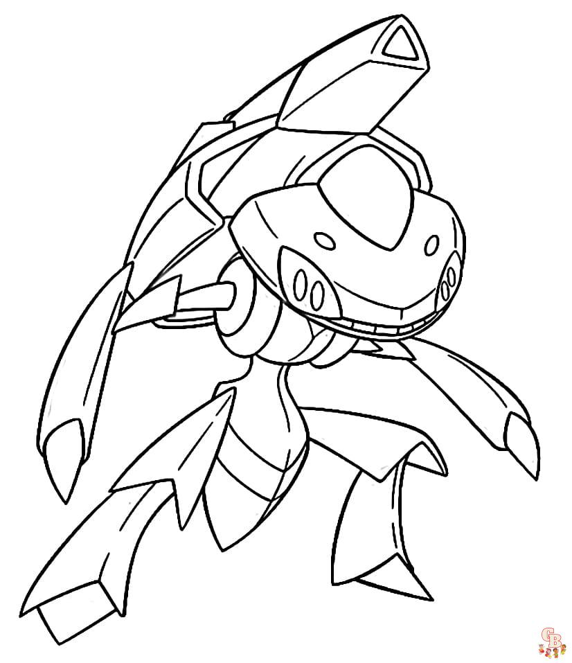 Pokemon Genesect coloring pages printable free