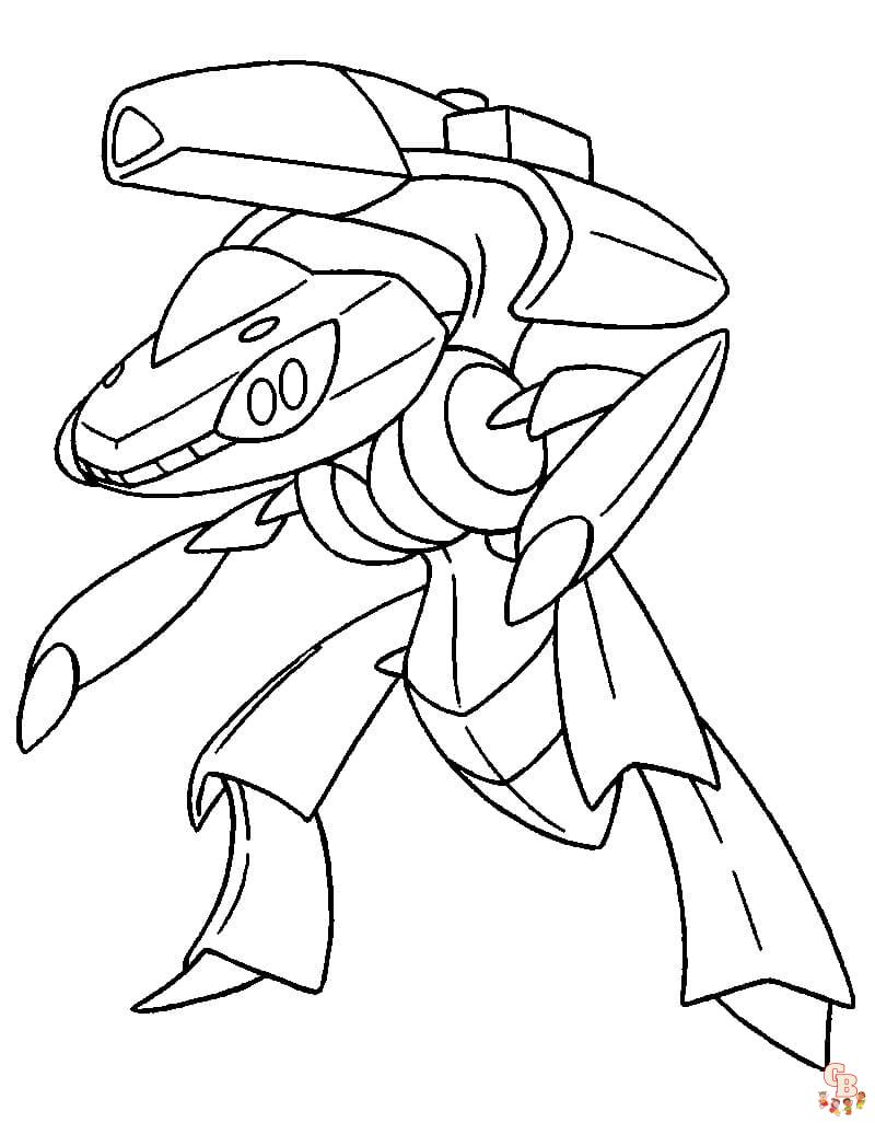 Pokemon Genesect coloring pages