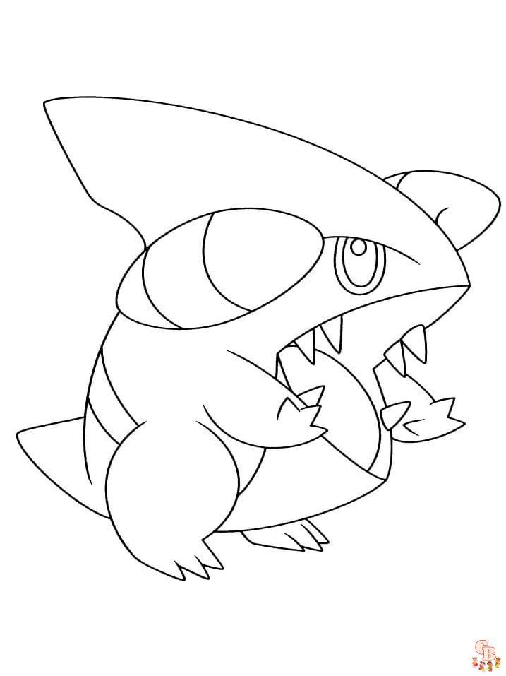 Pokemon Gible coloring pages printable