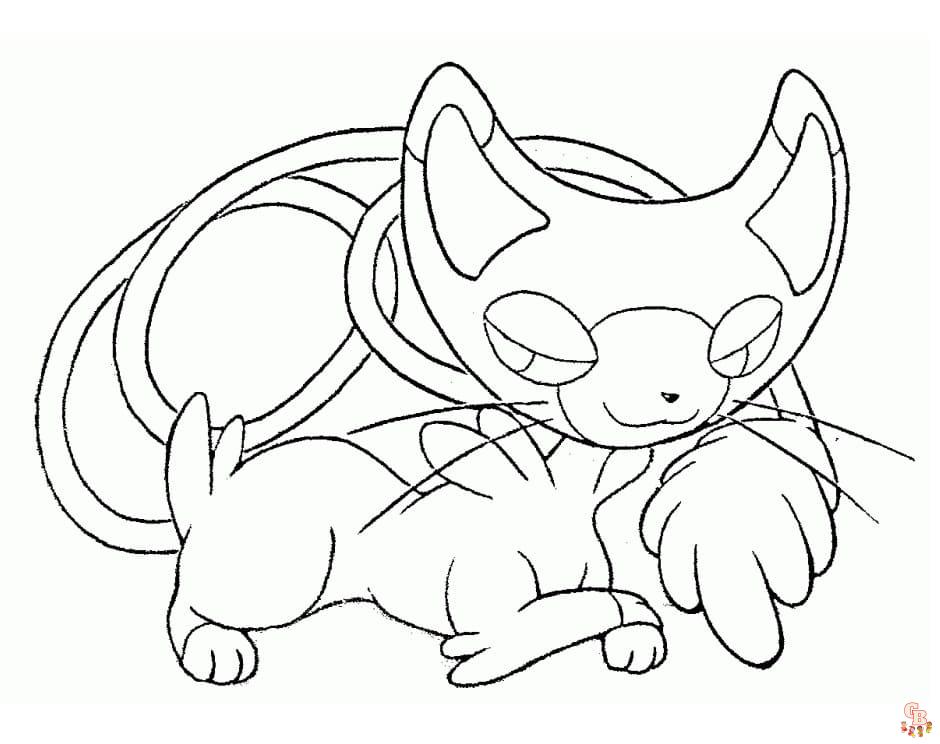 desenho de pokémon mew para colorir – Se divertindo com crianças