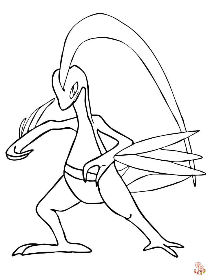 grovyle coloring pages for kids pokemon