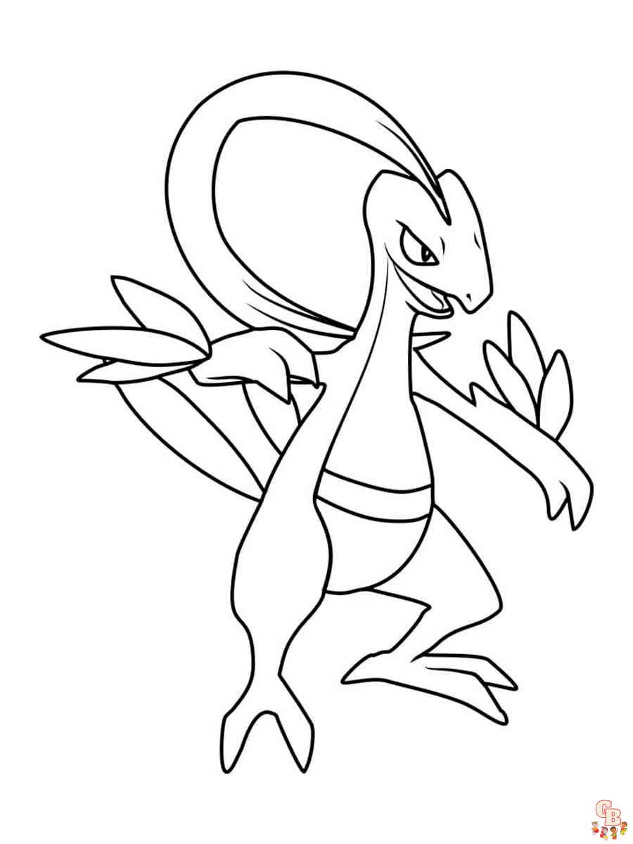 printable coloring pages grovyle pokemon