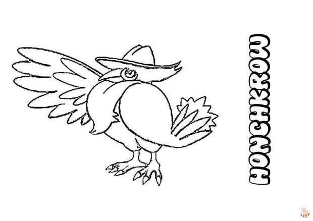 free printable honchkrow coloring pages pokemon