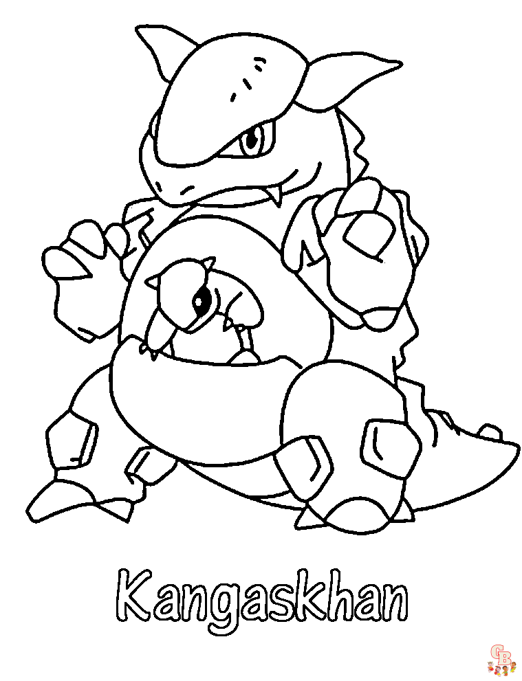 kangaskhan coloring pages printables pokemon