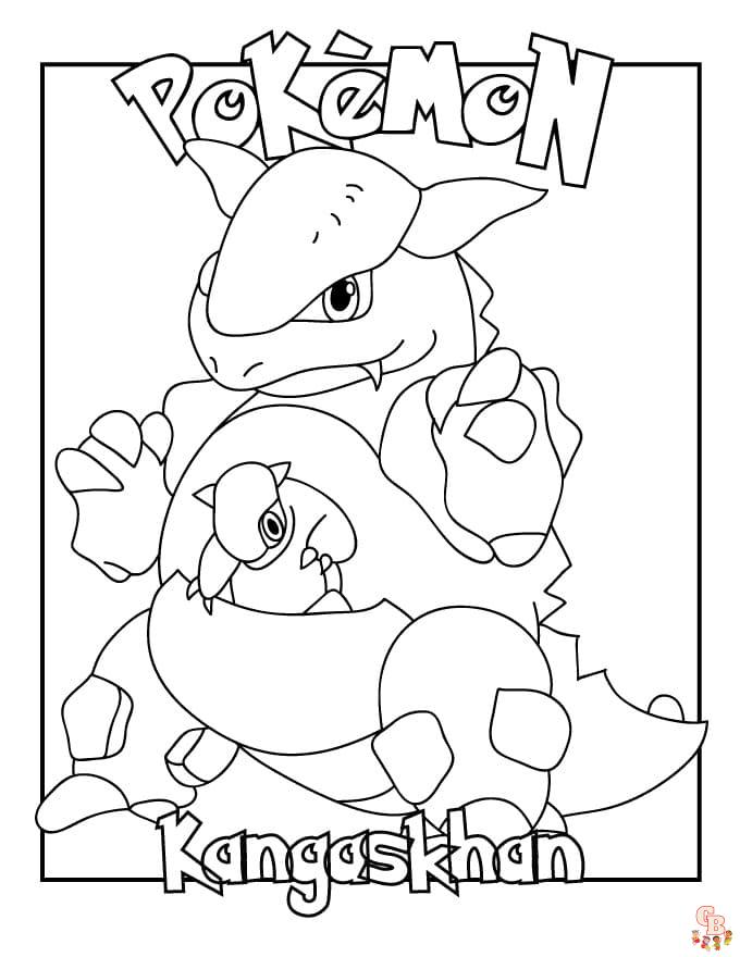 kangaskhan coloring pages printable pokemon