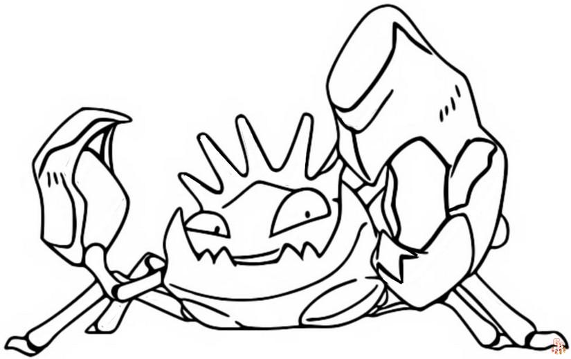 kingler coloring page transparent png pokemon