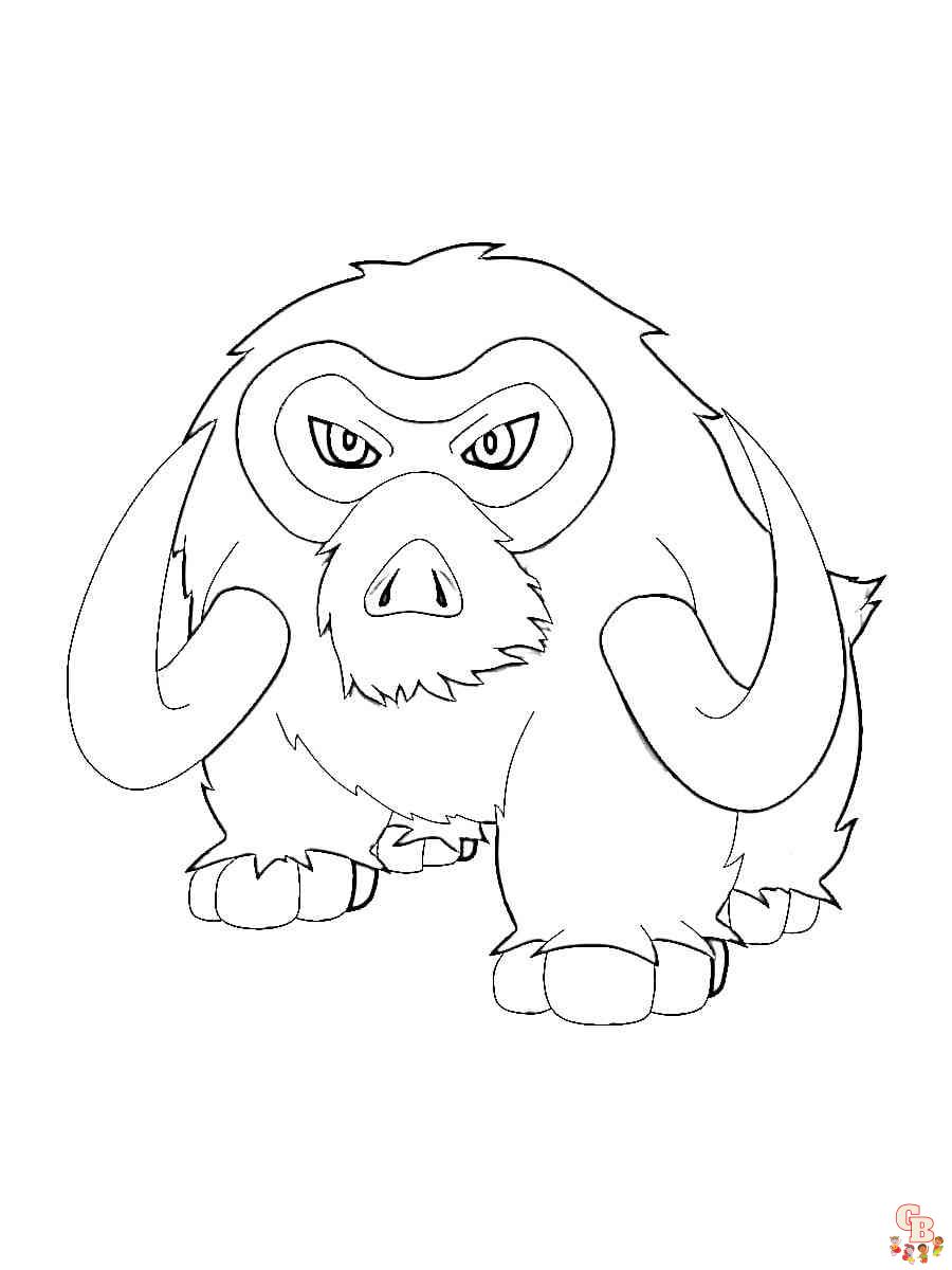 Pokemon Mamoswine coloring pages printable