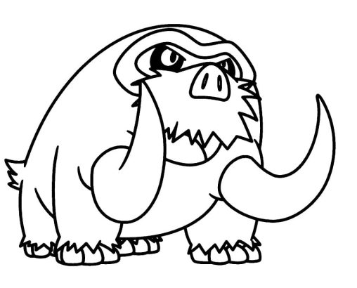 mamoswine coloring page template pokemon