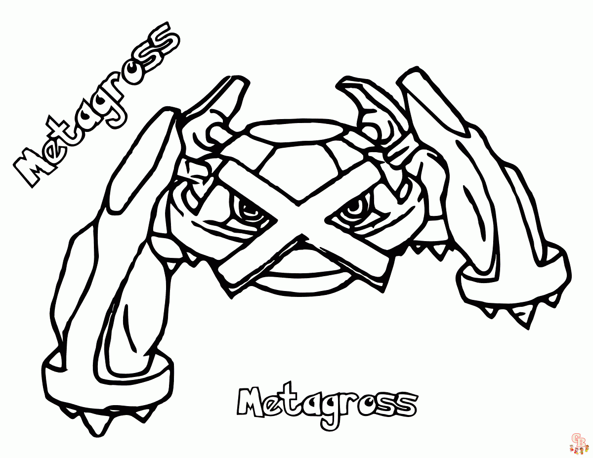 metagross coloring page pokemon