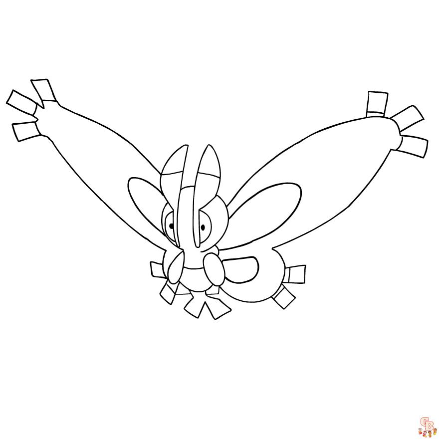 mothim coloring page transparent png pokemon