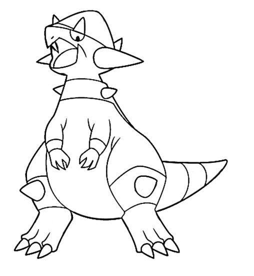 rampardos coloring page template pokemon