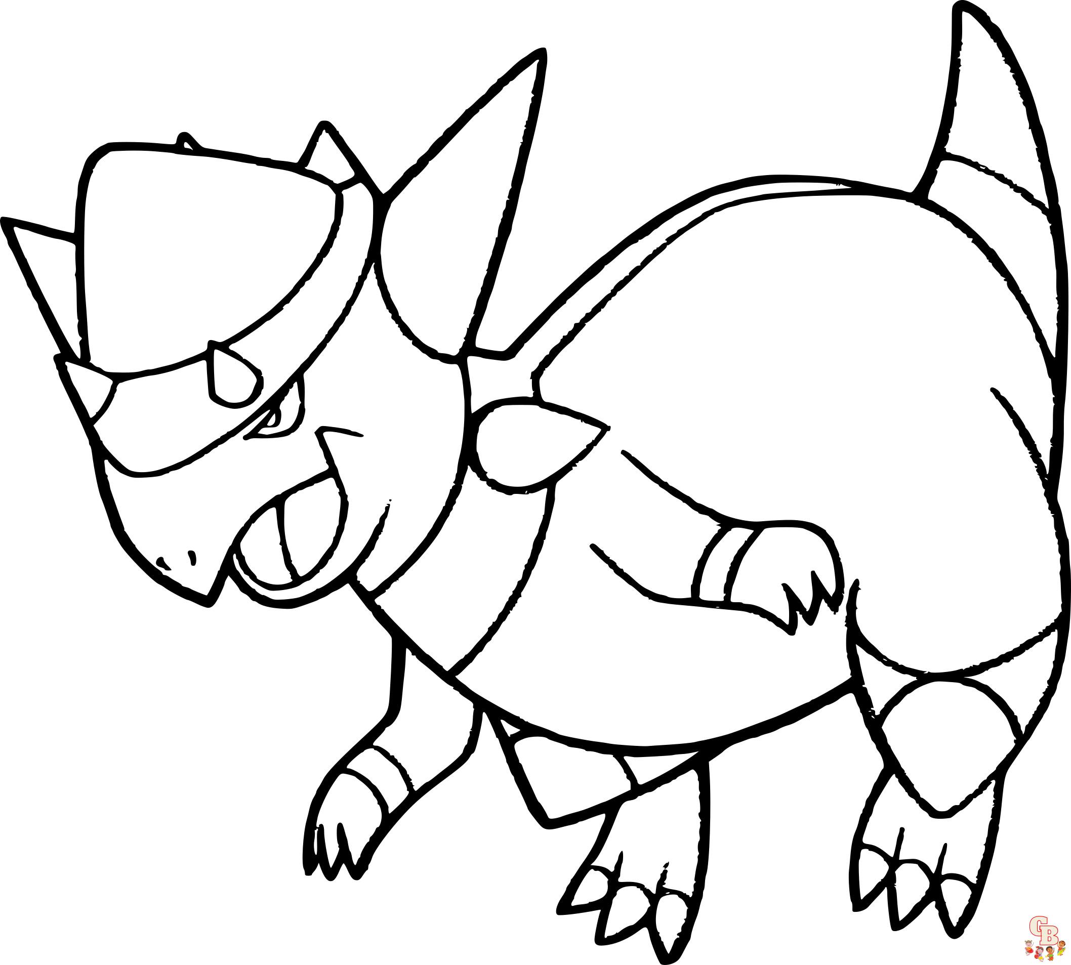 printable rampardos coloring pages pokemon