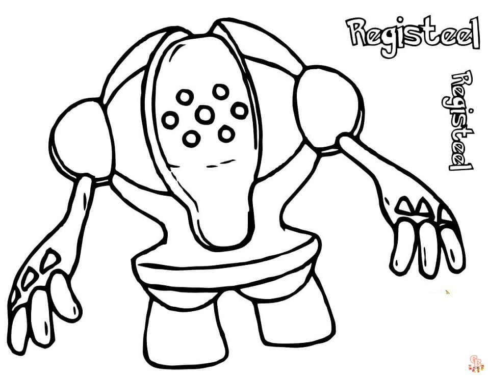 registeel coloring pages for kids pokemon