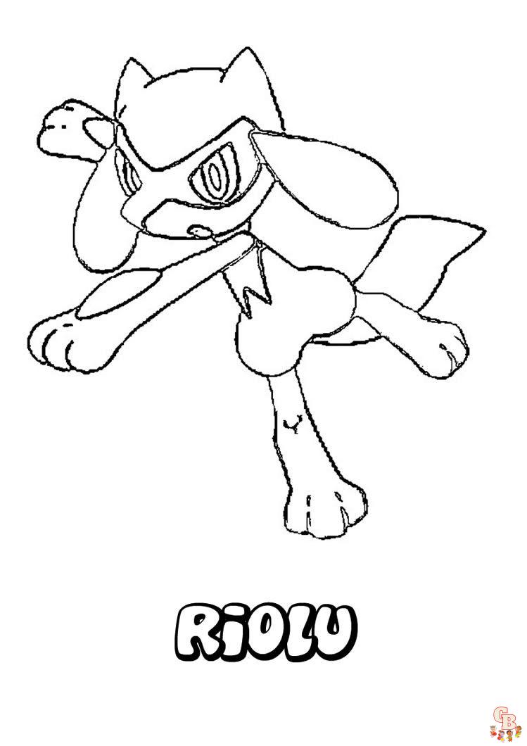 Pokemon Riolu coloring pages free