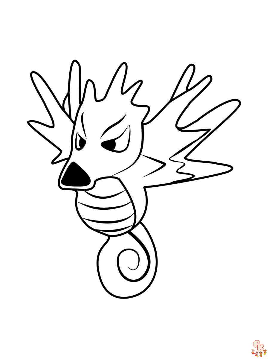 Pokemon Seadra coloring pages 4