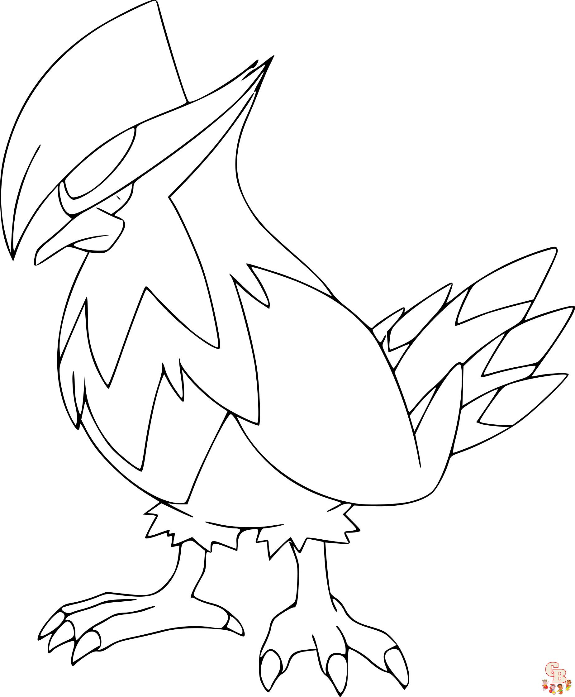 staraptor coloring page online pokemon