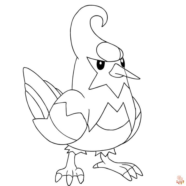 staravia coloring pages for children pokemon