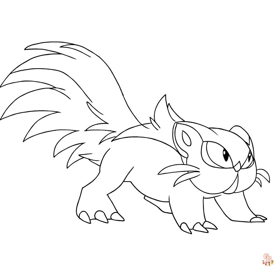 coloring pages stunky pokemon