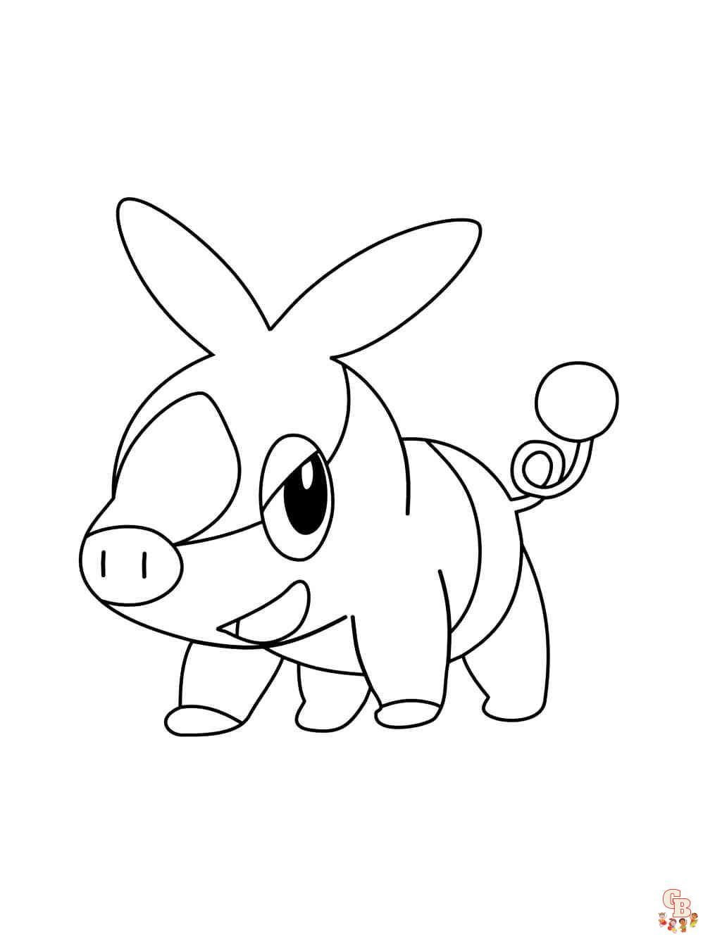Pokemon Tepig coloring pages printable free