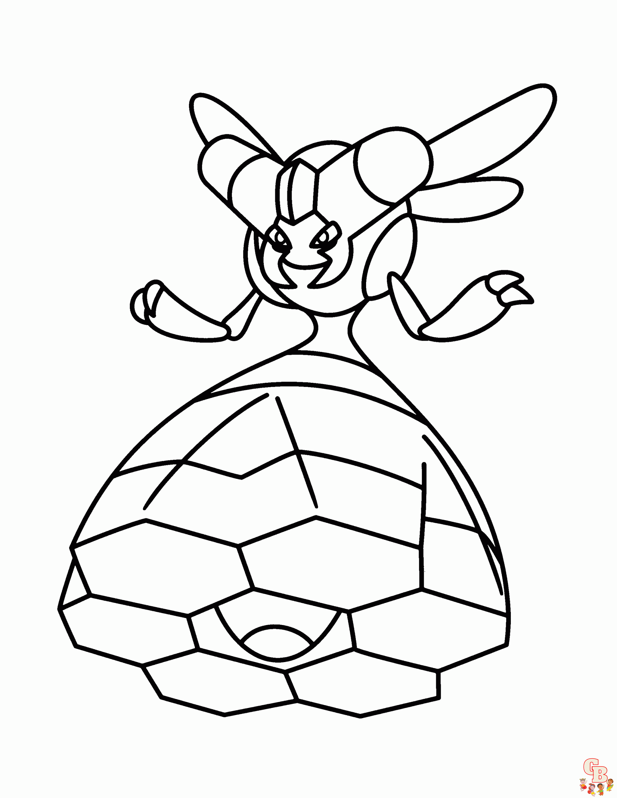 Desenhos para colorir de desenho da vespiquen, a abelha pokémon para colorir  