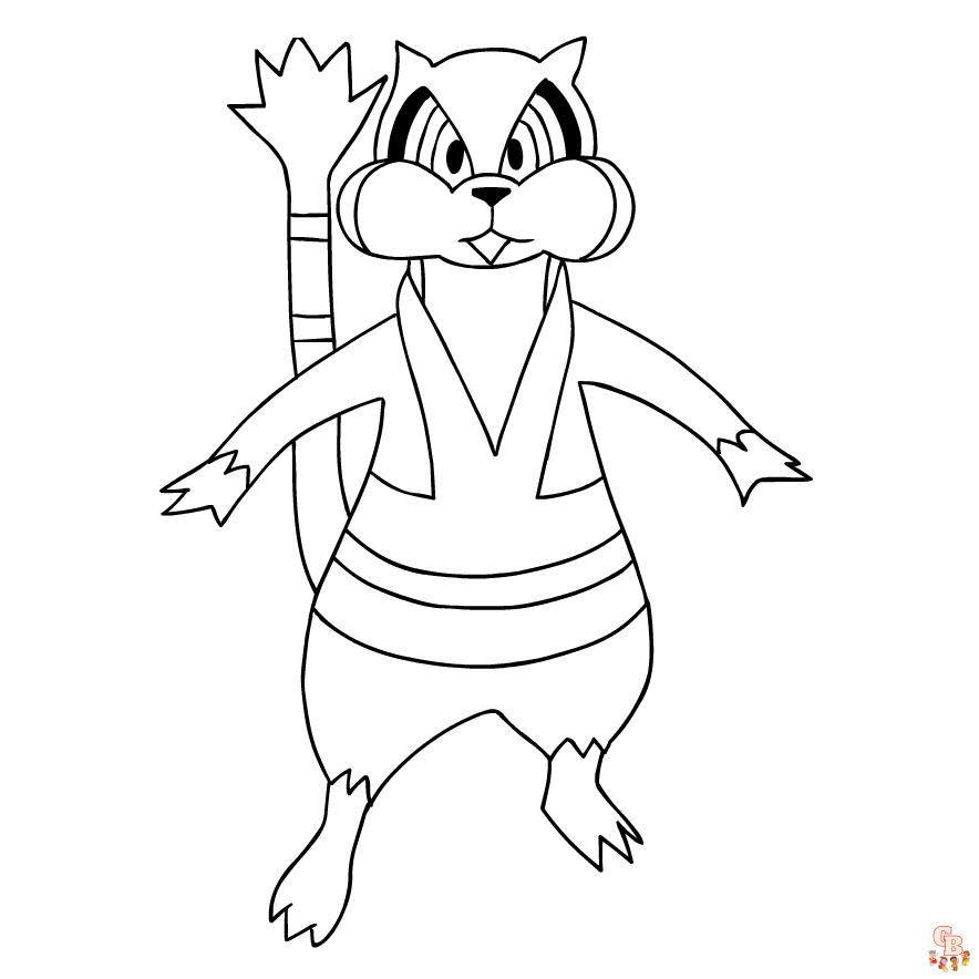Pokemon Watchog coloring pages