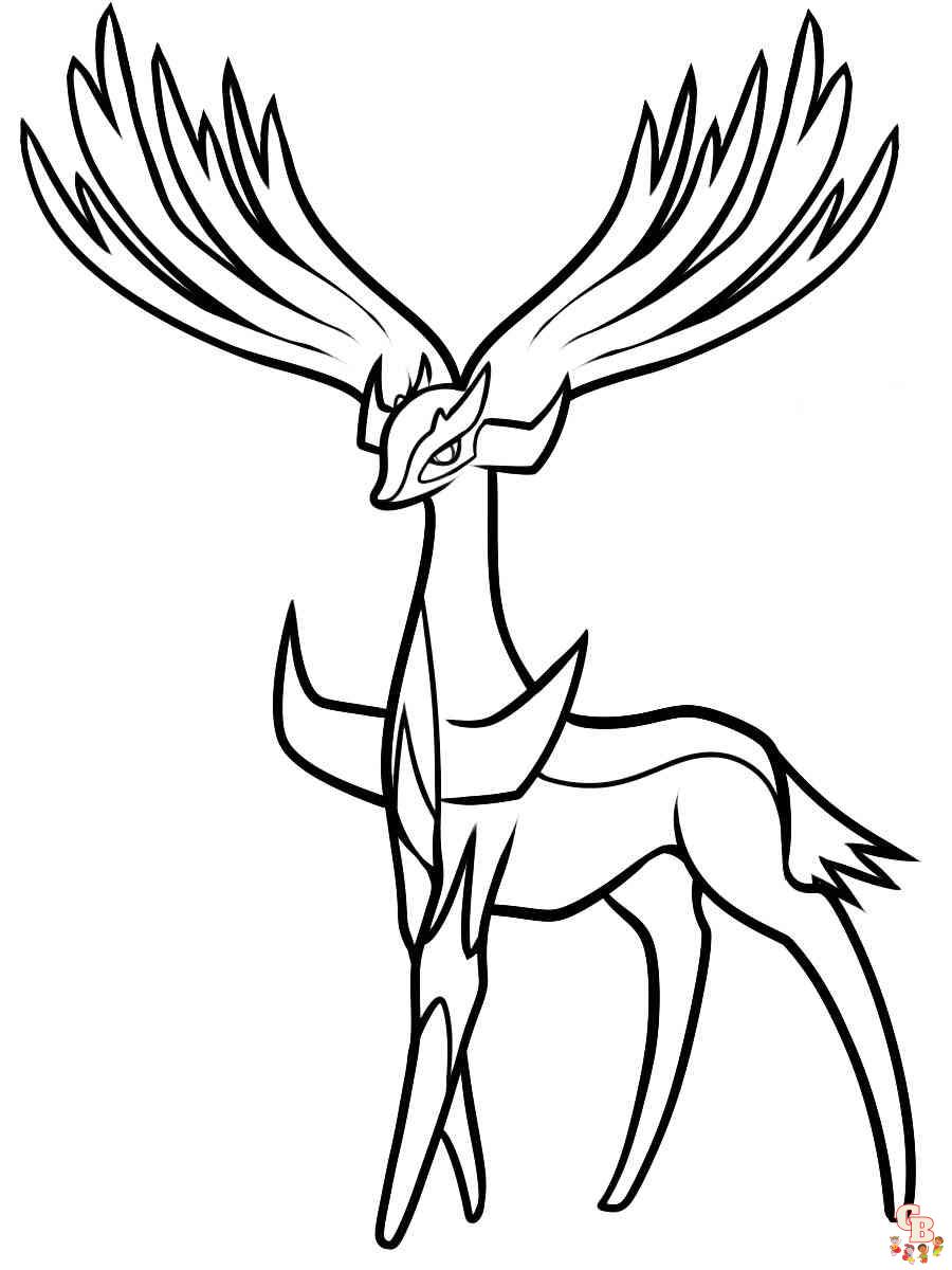 Pokemon Xerneas coloring pages free