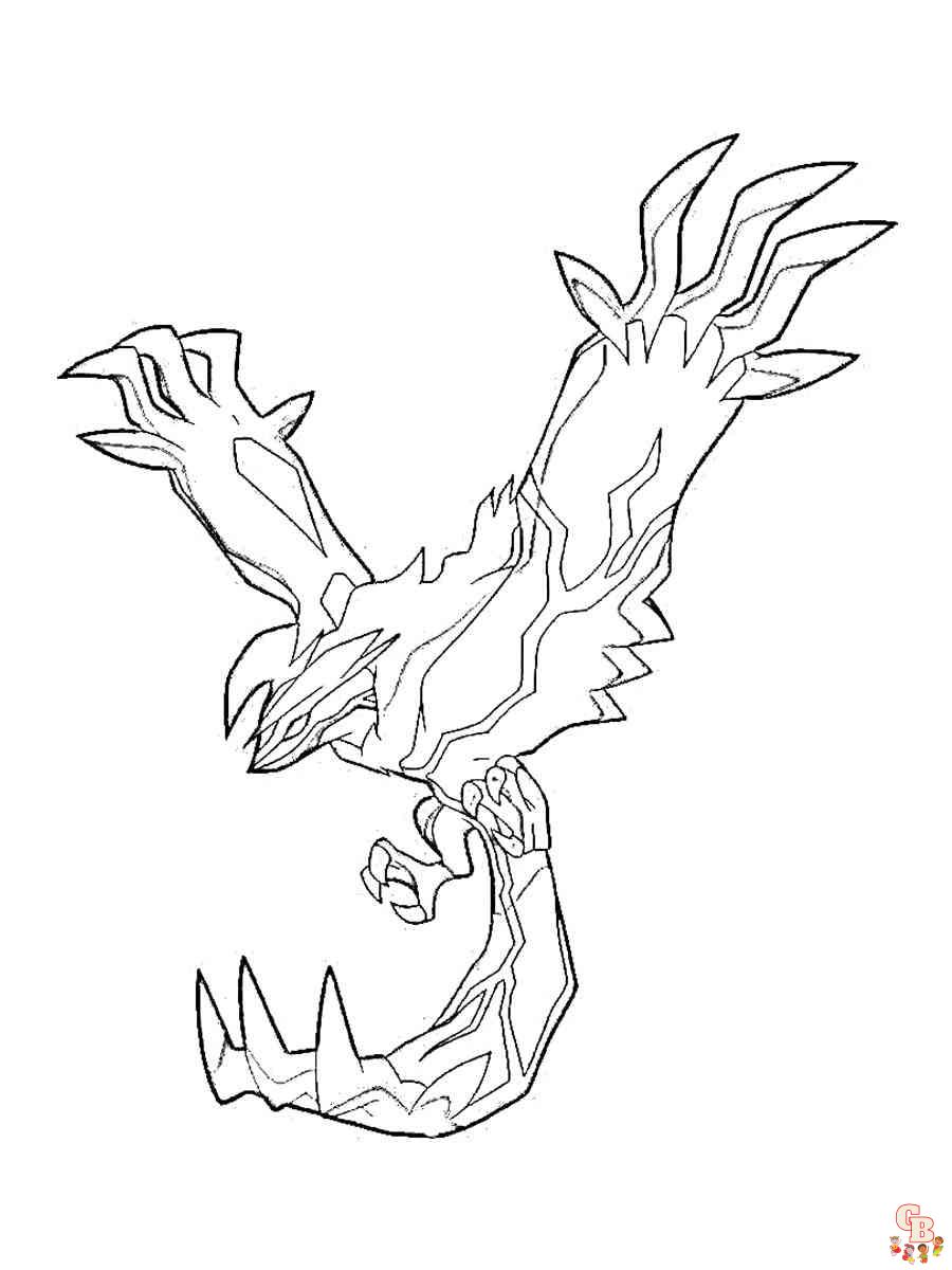 Pokemon Yveltal coloring pages printable free
