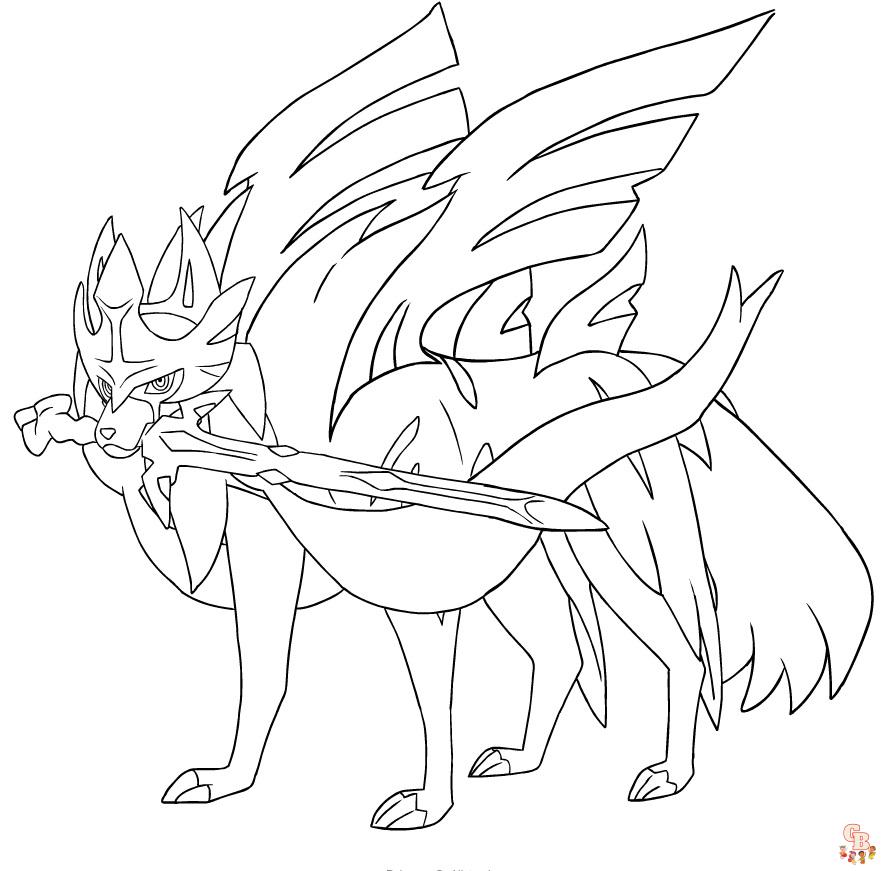 Pokemon Zacian Coloring Pages