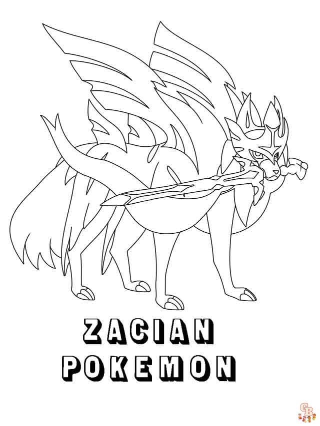 Pokemon Zacian Coloring Pages