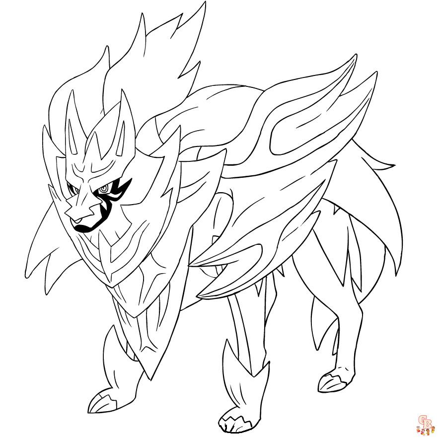 Utforsk den spennende verden av Pokemon Zamazenta Coloring Pages