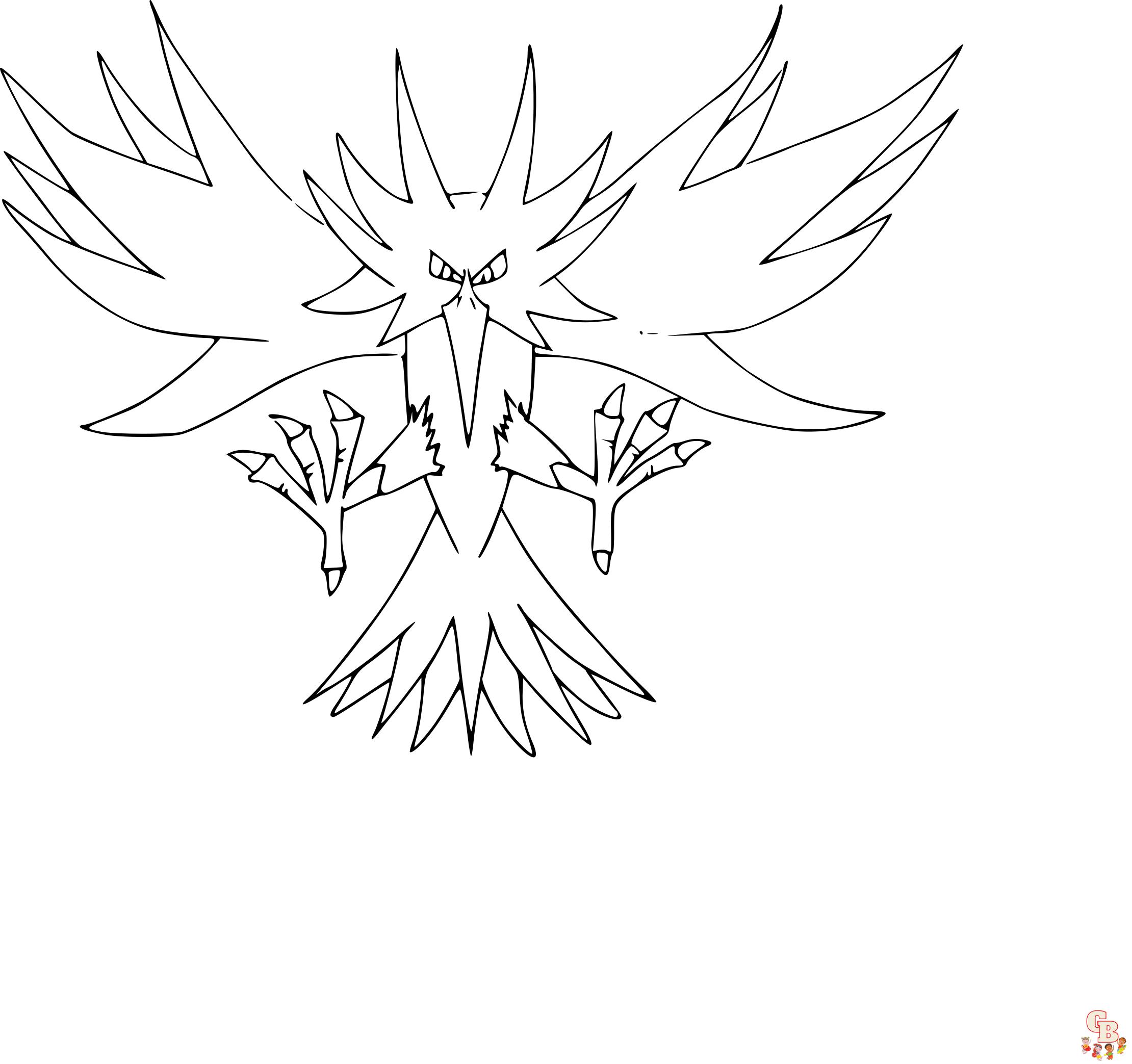 Zapdos Coloring Pages: Electric Excitement for Kids