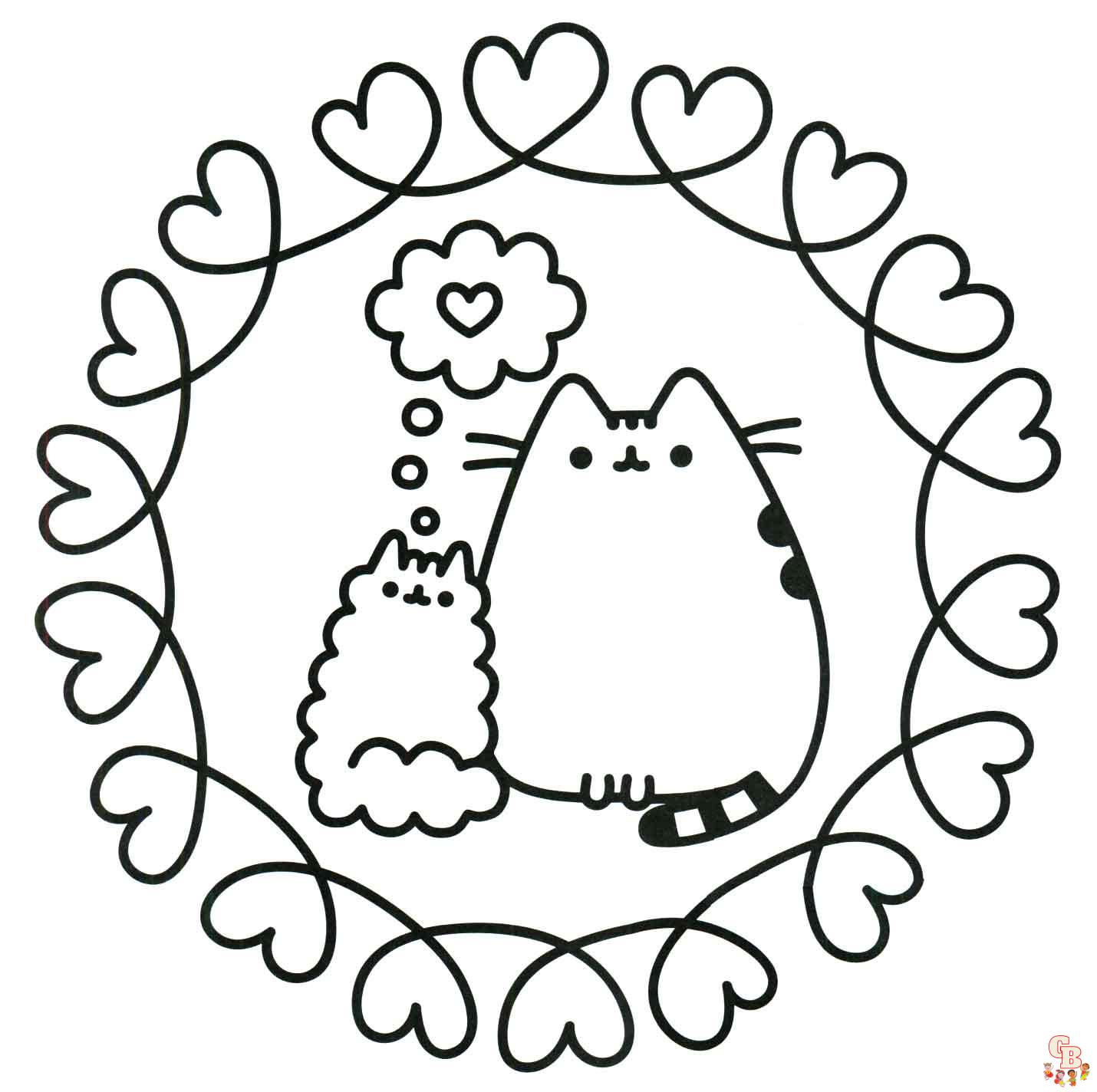 Pusheen Y Mamá Para Colorear 4