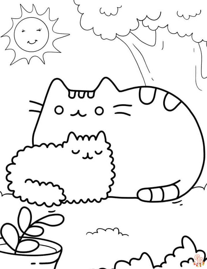 Pusheen And Mom coloring pages 2