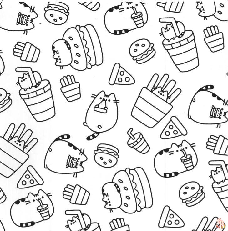 Pusheen And Pizza Coloring Pages 1