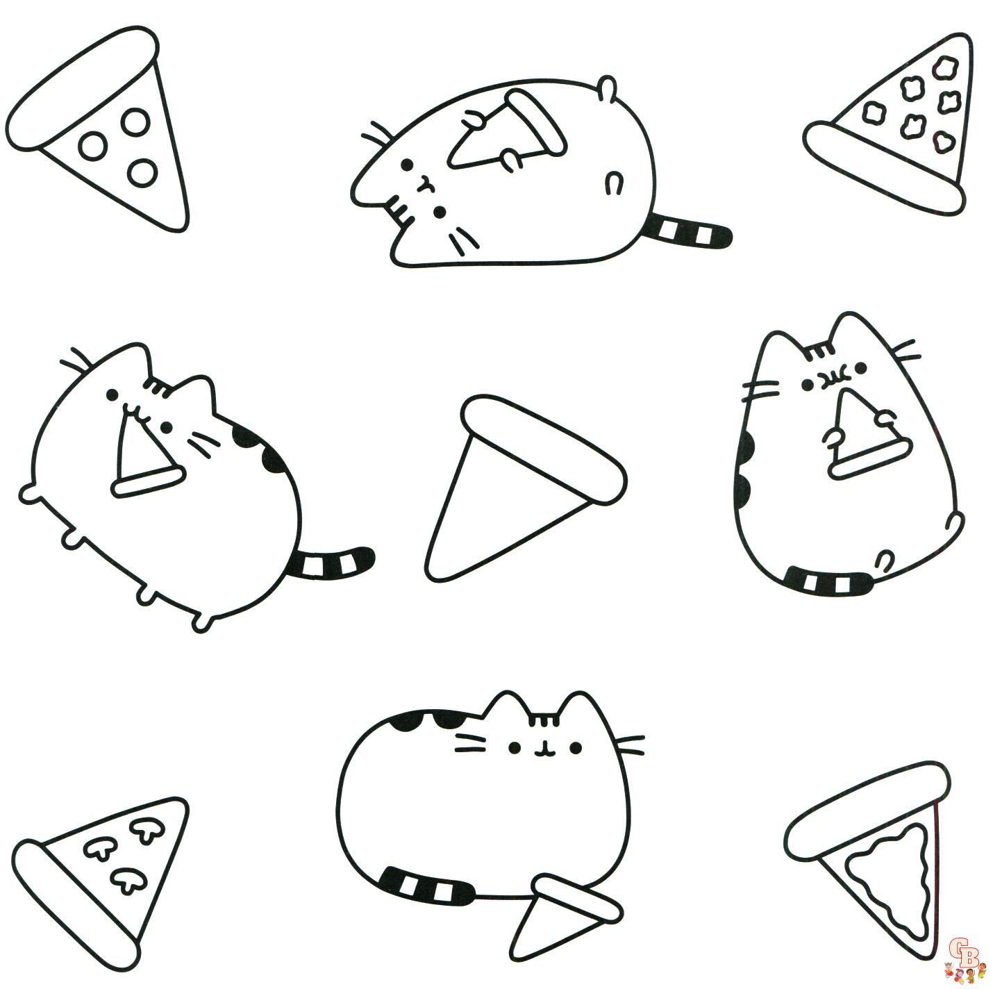 Pusheen And Pizza Coloring Pages 2