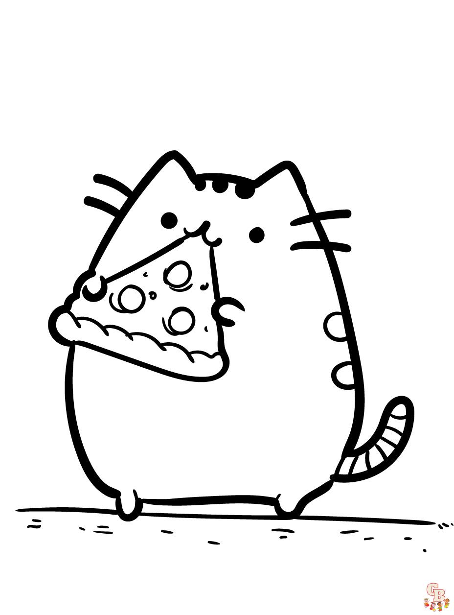 Pusheen And Pizza Coloring Pages 5