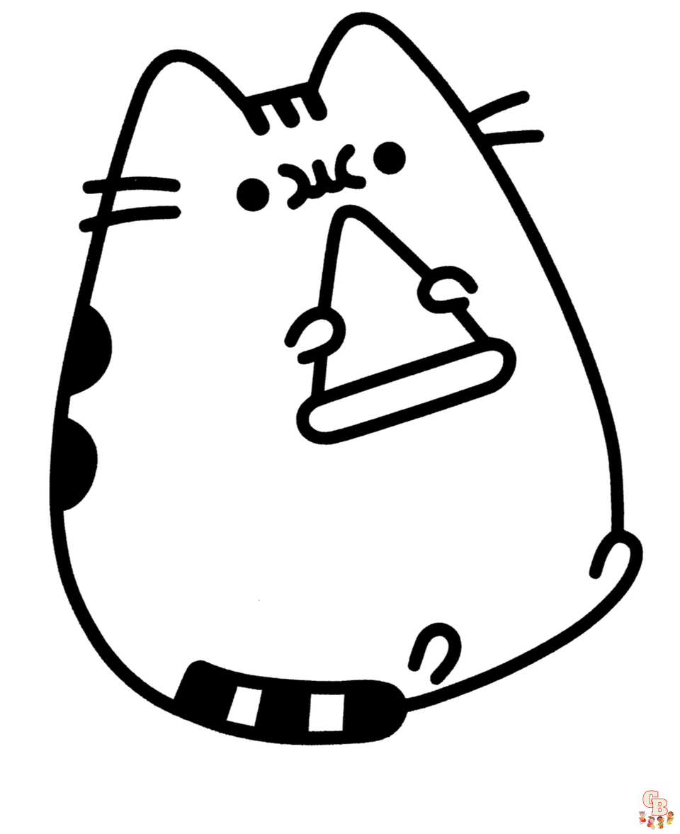 Pusheen And Pizza Coloring Pages